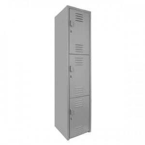 locker color gris de 3 niveles